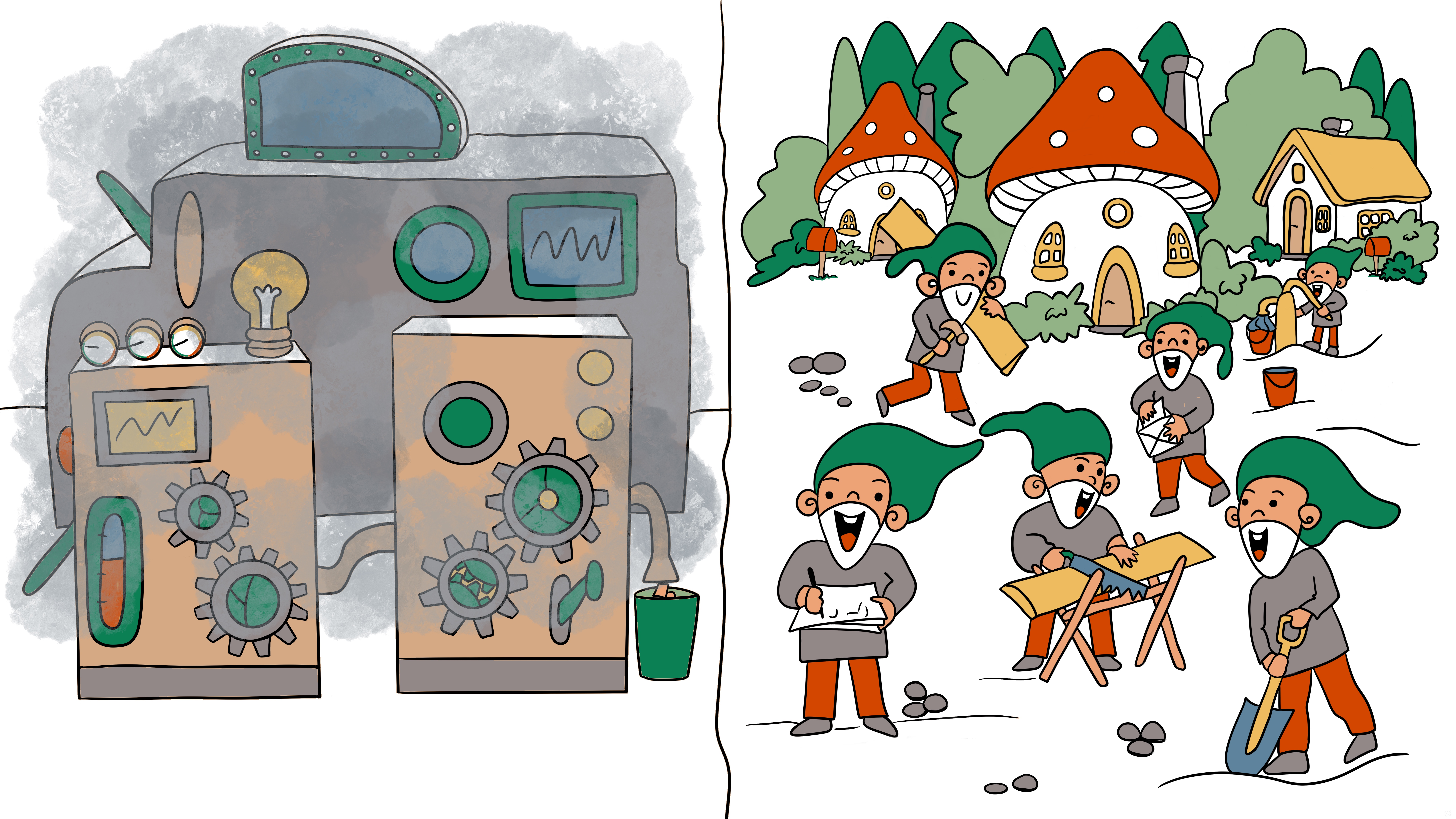 Gnome village vs machine park flow