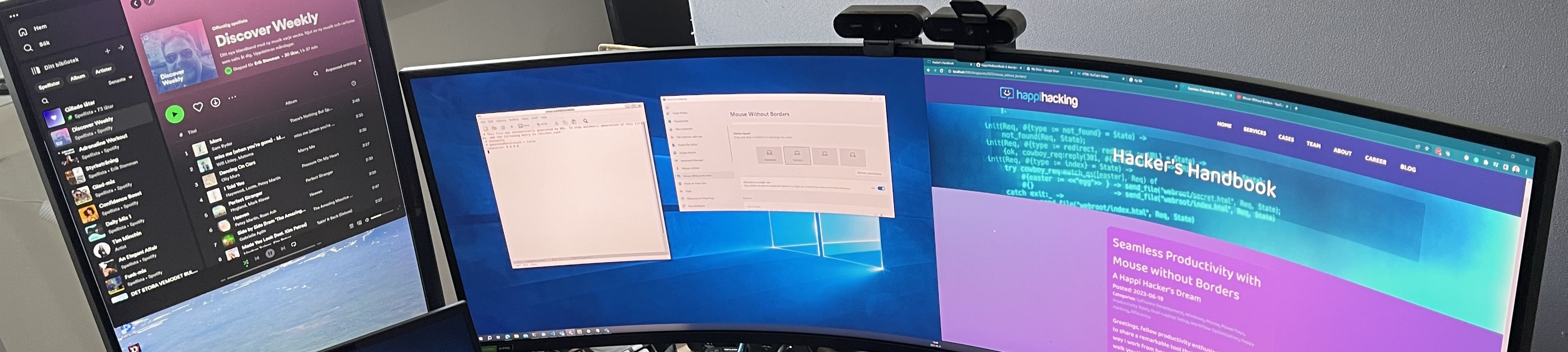 A multi monitor setup A multi monitor setup